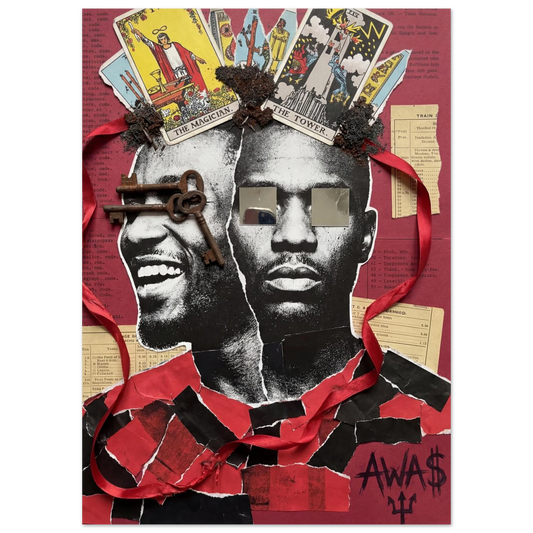 Exu of the Crossroads wall art, Afro-Brazilian dual-faced divinity — AWA$ Signature Series