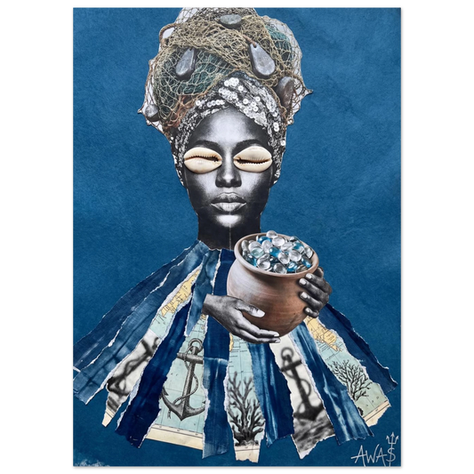 Siete Sayas Ocean Goddess poster, seven skirts of Yemayá — Siete Potencias Series