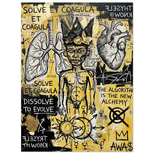 Solve et Coagula wall art print, alchemical heart symbolism — AWA$ Signature Series