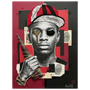 ELEGGUÁ AT THE CROSSROADS | Red & Black Paper Assemblage | AWA$ Signature Series