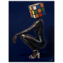 THE CROUCHED PUZZLE | Surreal Black Figure | AWA$ Signature Series | Navy