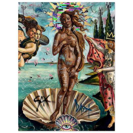 Digital Birth wall art print, neo-expressionist Black art — AWA$ Signature Series