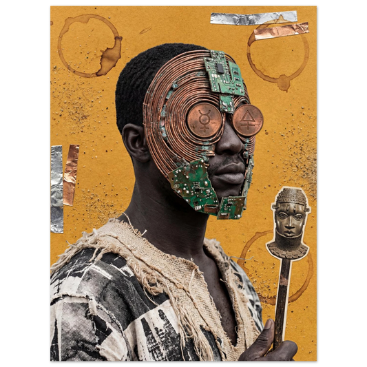 The Copper Hermeticist Afrofuturism art print, alchemical Black figure — AWA$ Signature Series
