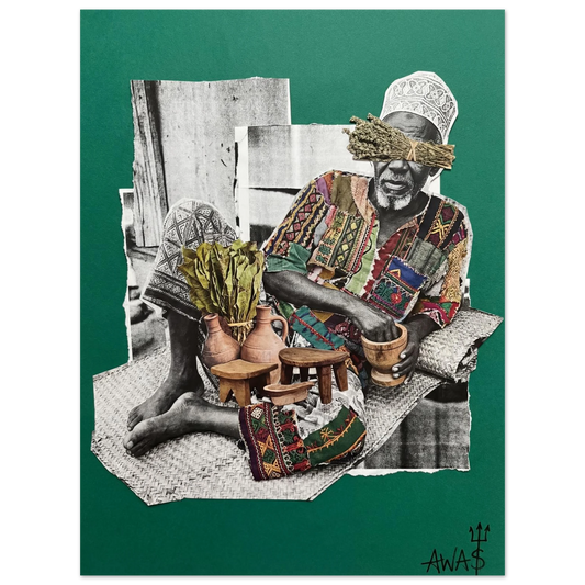 Somali Cartographer wall art print, East African scholar portrait — AWA$ Signature Series