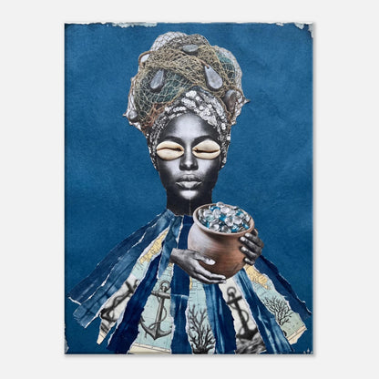 Yemayá Ocean Goddess canvas art, maternal ocean spirit — Digital Rouge X